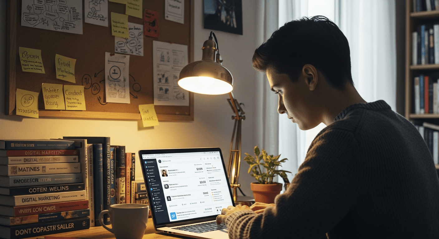 How to Grow a Niche Twitter Account in 2026 Person growing a niche Twitter account with focused content strategy on X