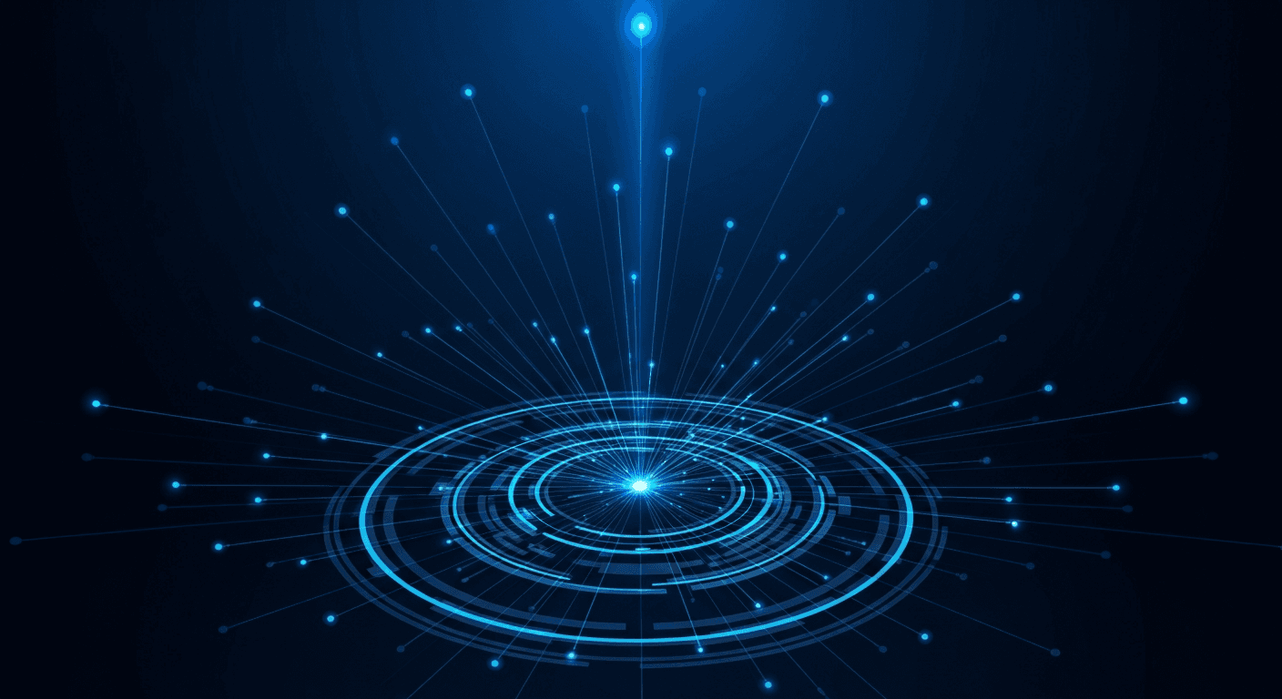 LinkedIn Personal Brand: 2026 Guide Abstract dark navy visualization of layered growth networks and signal patterns representing LinkedIn personal brand strategy