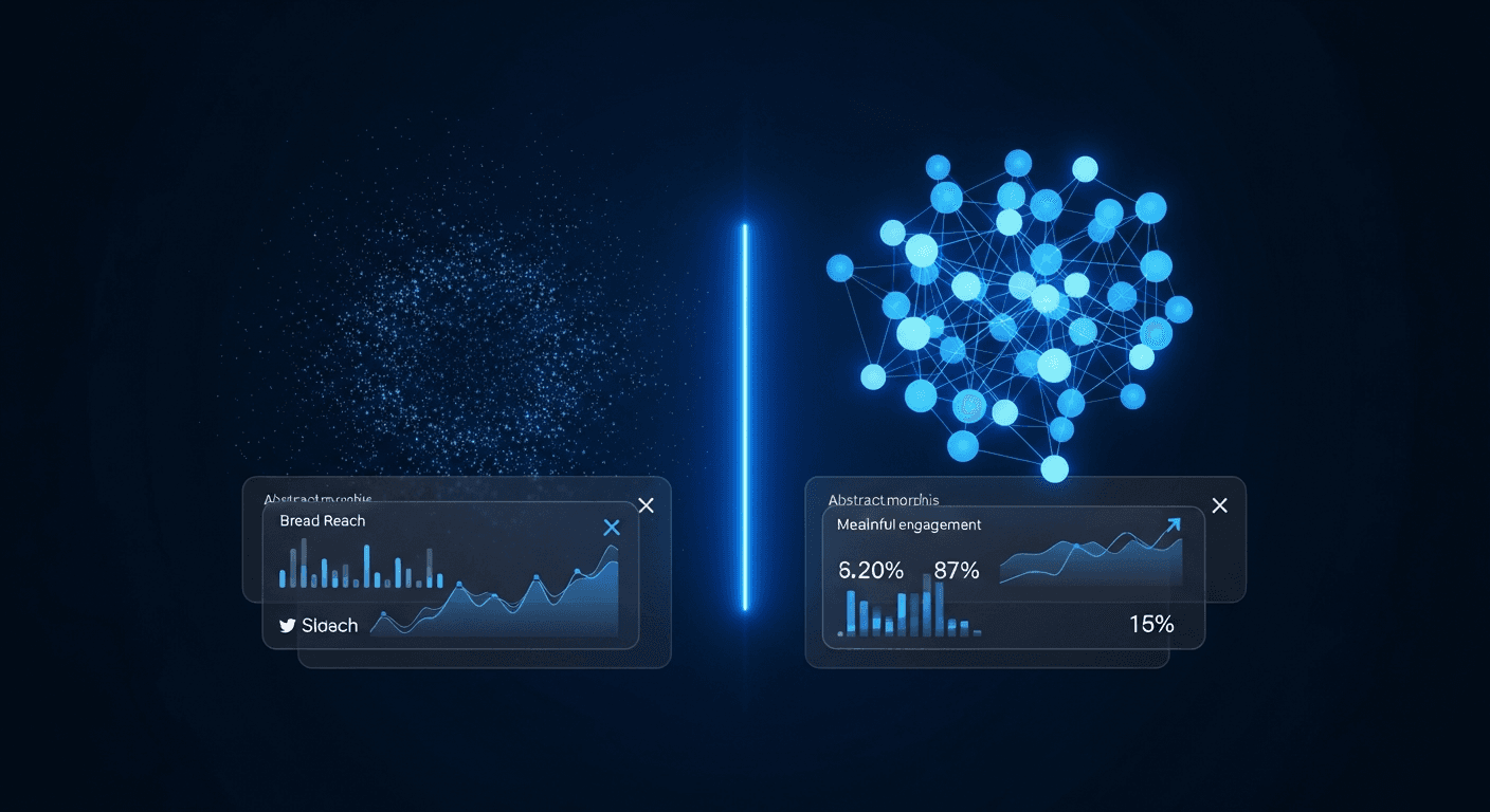 Twitter Impressions vs Engagement: Which Metric Matters Chart comparing Twitter impressions and engagement rate metrics for creators